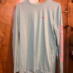 Magellan Aqua Long Sleeve Shirt with Pink Accents